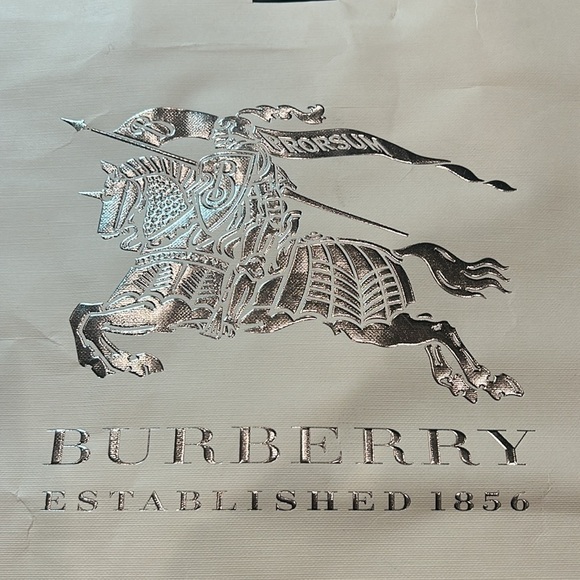 BURBERRY Shopping bag reusable metallic Silver Prorsum light cream shoe - Picture 2 of 10